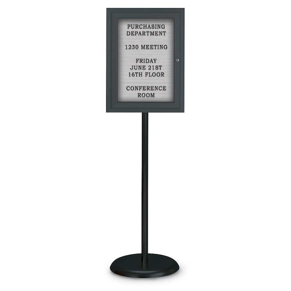 United Visual Products Corkboard, Triple Door, Radius Frame, 72x48", Satin/Amethyst UV70055-SATIN-AMETHY - main